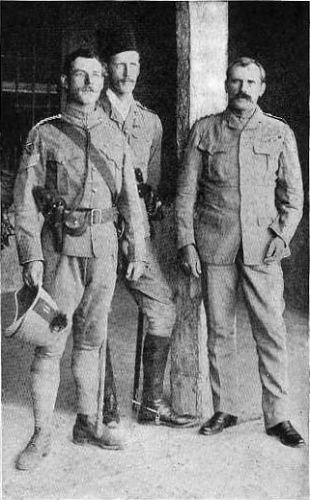 Col. H. Macdonald (right) at Omdurman, with Officer and Non-Commissioned Officer of 1st Brigade.
