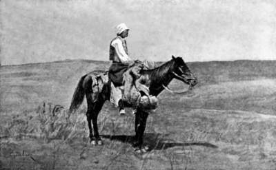 Horseman on a steppe.