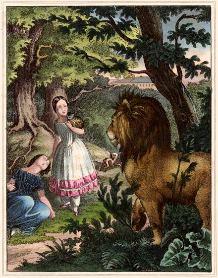 Marie, Lisi und Rosaurus treffen den Löwe im Wald