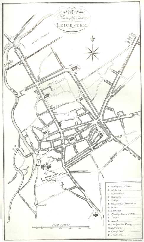 The 1802 map of Leicester published by T. Combe