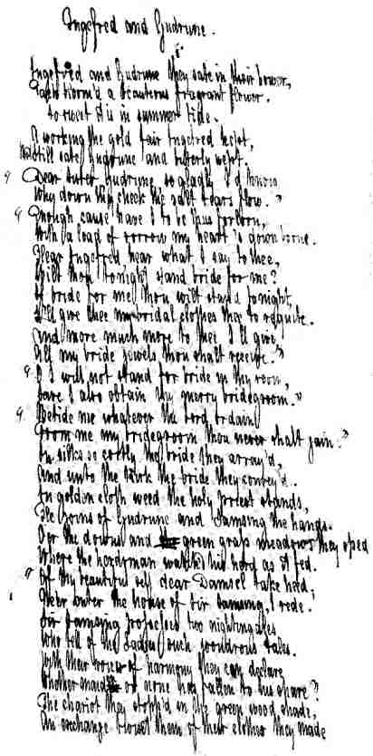 Manuscript of Ingefred and Gudrune