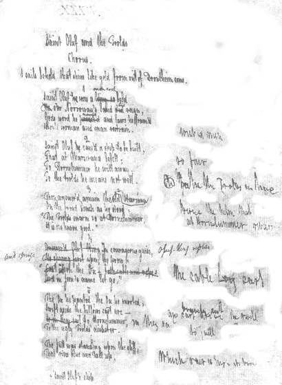 Manuscript of Saint Oluf and the Trolds