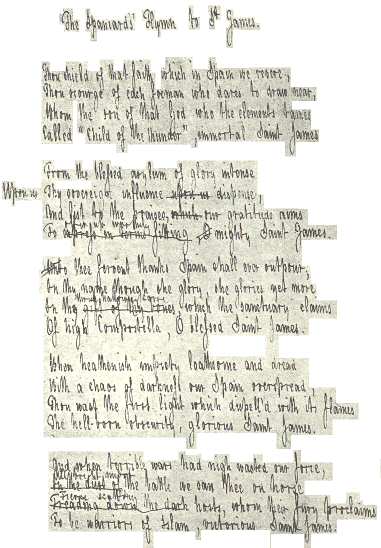 Manuscript of The Hymn to St. James
