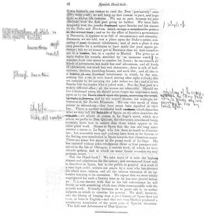 Printed extract from the Review with hand-written
notes