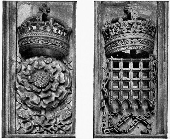 Rose and Portcullis.
(Badges of Henry VII.)