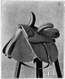 Sidesaddle placed on a stand.