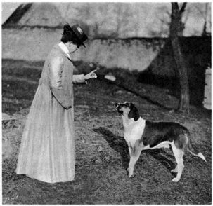 Woman with hound