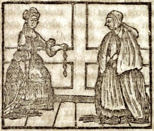 Two standing women facing each other