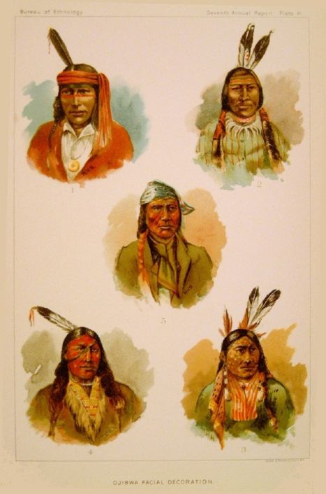 facial decorations shown in color