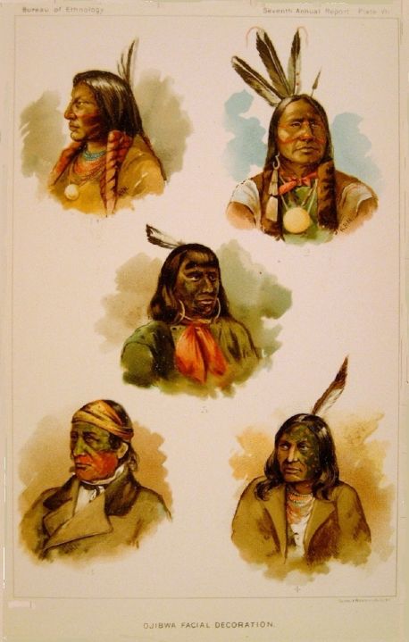 facial decorations shown in color