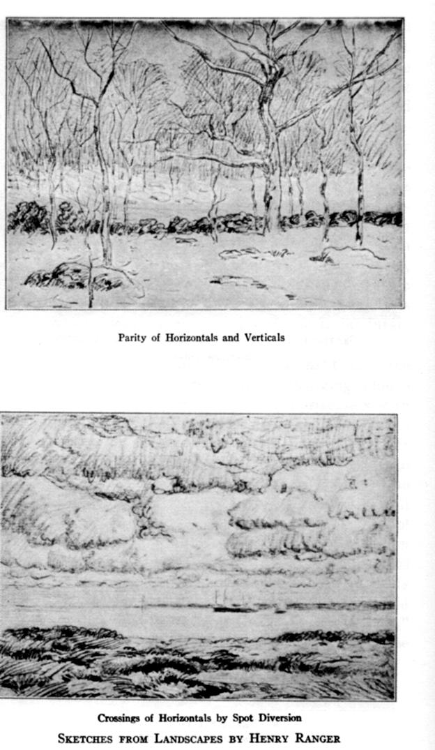 Sketches from Landscapes by Henry Ranger; Parity of Horizonatals and Verticals; Crossings of Horizontals by Spot Diversion