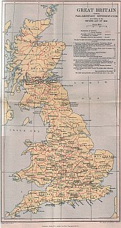 GREAT BRITAIN showing PARLIAMENTARY REPRESENTATION according to the REFORM ACT OF 1832.