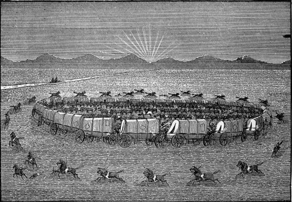 INDIANS ATTACKING CORRAL