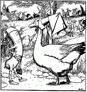ILLUSTRATION FROM "THE WONDER CLOCK." BY HOWARD PYLE
(HARPER AND BROTHERS)
