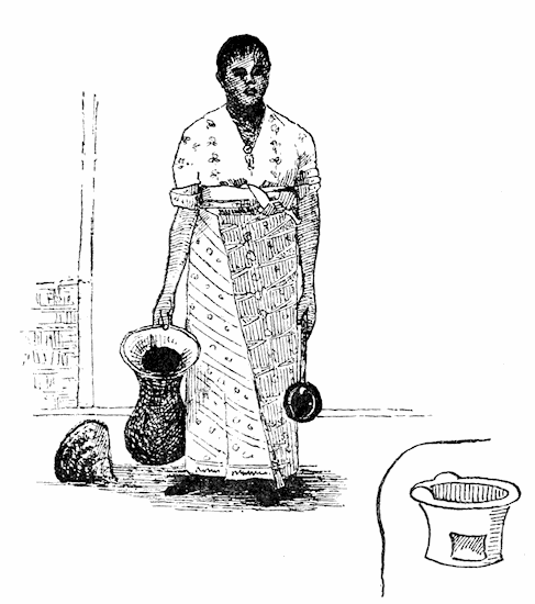A woman with cooking utensils and a stove