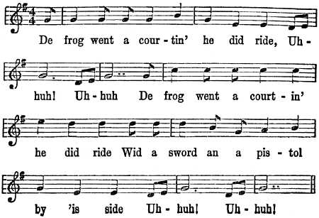 Frog Went A-Courting Musical Notation