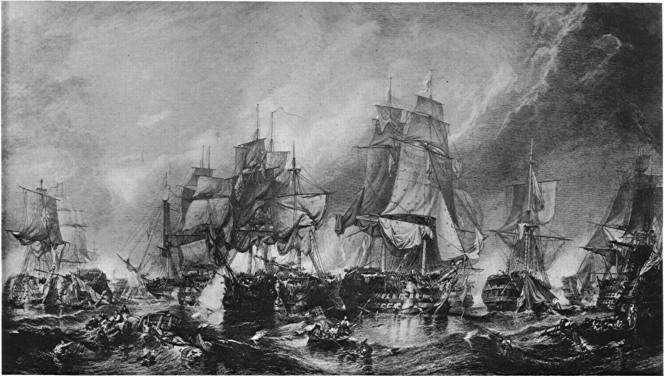 Battle of Trafalgar, painting by C. Stansfield.