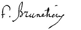 Signature: F. Brunetière