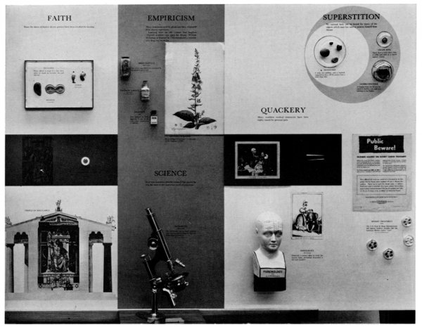 Figure 10.—An exhibit on superstitions, empiricism,
    magic, and faith healing