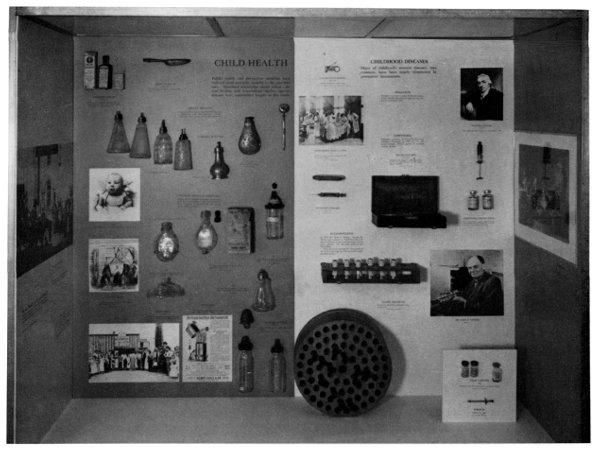 Figure 23.—Exhibit on nursing bottles and measures to promote child health.