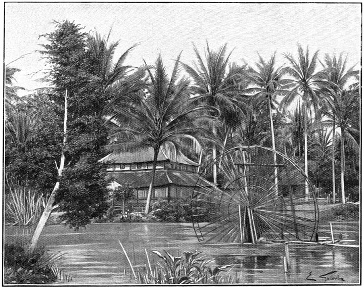 Maleische watermolen in Midden-Sumatra.