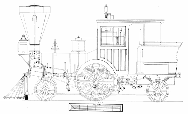 Figure 17.—“Pioneer” locomotive. (Drawing by J. H. White.)