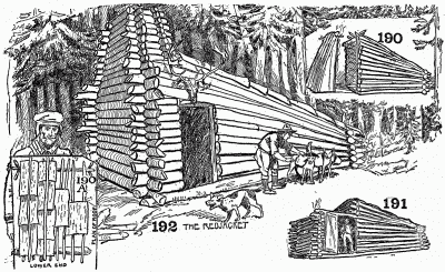 The stages in the evolution of a log cabin.