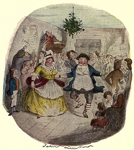 CHRISTMAS JOLLITY (John Leech's "Mr. Fezziwig's Ball," from Dickens' "Christmas Carol.")