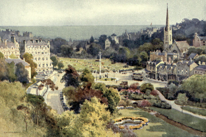 BOURNEMOUTH THE SQUARE AND GARDEN FROM MONT DORE
