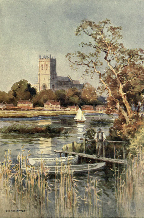 CHRISTCHURCH PRIORY FROM WICK FERRY