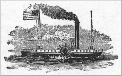 THE CLERMONT.
Rob-ert Ful-ton's first Steam-boat.