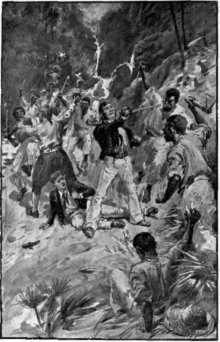 “TOM AND DIMCHURCH MADE A DESPERATE DEFENCE” Illustration: “TOM AND DIMCHURCH MADE A DESPERATE DEFENCE”