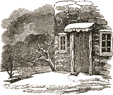 robin at winter doorway
