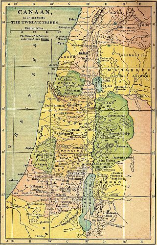 MAP 5 CANAAN, AS DIVIDED AMONG THE TWELVE TRIBES