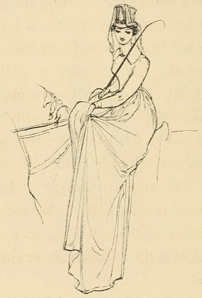Woman seated gracefully in the side-saddle