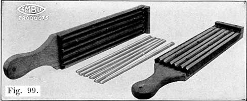 Fig. 99Burning-Lead Moulds, and Burning Sticks Cast in Them