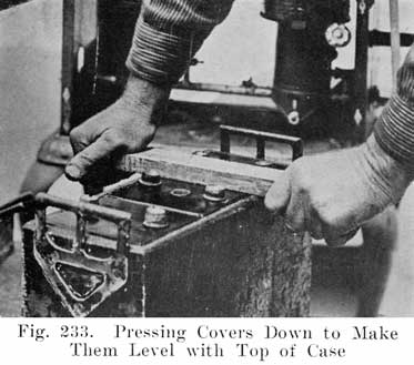 Fig. 233 Pressing covers down to make them level with top of case