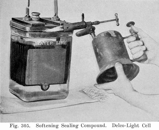 Fig. 305 Softening sealing compound, Delco-Light cell