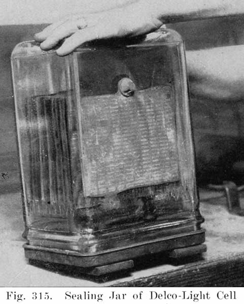 Fig. 315 Sealing jar of Delco-Light cell