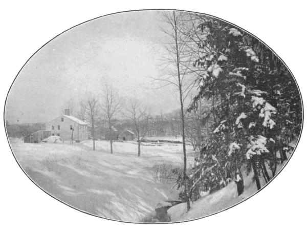 BIRTHPLACE IN WINTER
From hemlocks above brook
Copyright, 1891, by A. A. Ordway.