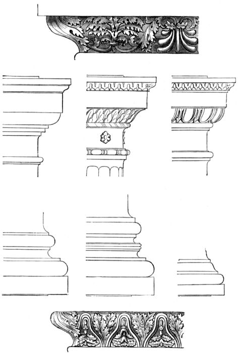 Showing mouldings on capitals and bases