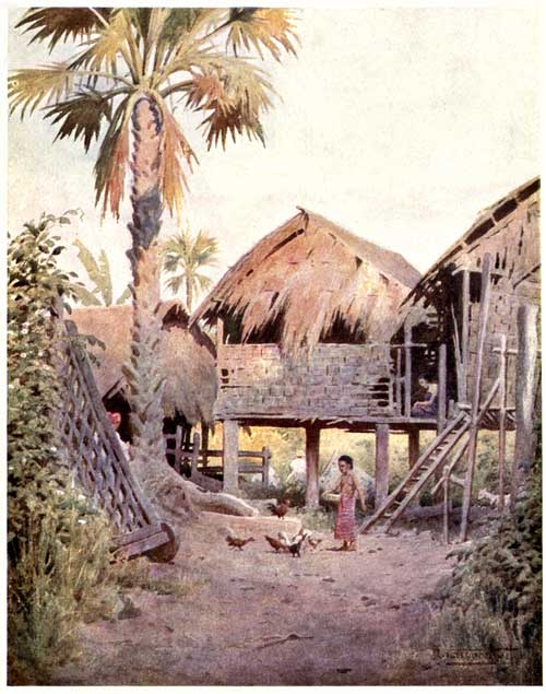 ENTRANCE TO A BURMESE VILLAGE. Page 10.