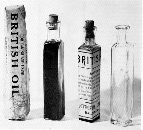 Bottles of British Oil
