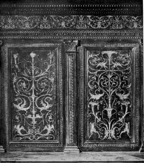 Plate 15.—Two panels from the Sala del Cambio,
Perugia.