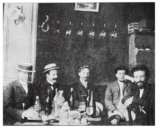(group of men dining)