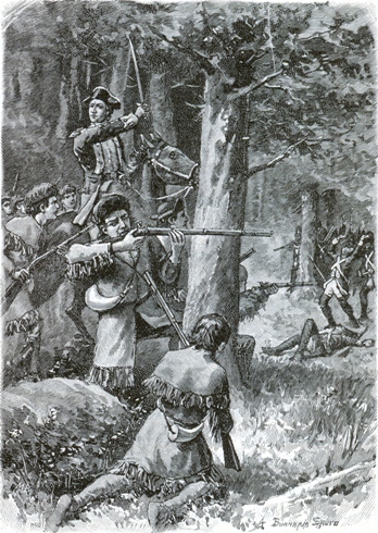 Charging the British at King's Mountain