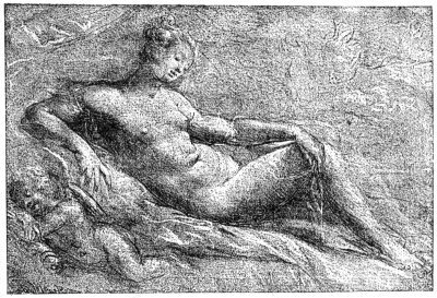 drawing by isaac oliver, after an italian model.
