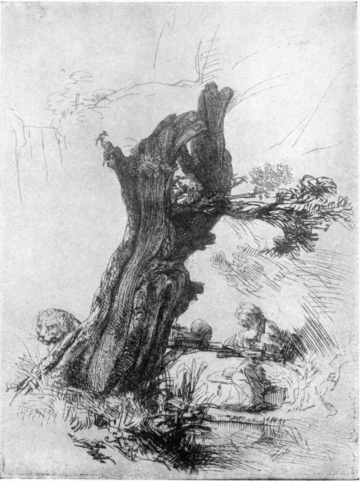 232, I. ST. JEROME BESIDE A POLLARD WILLOW. 1648. B. 103 232, I. ST. JEROME BESIDE A POLLARD WILLOW. 1648. B. 103