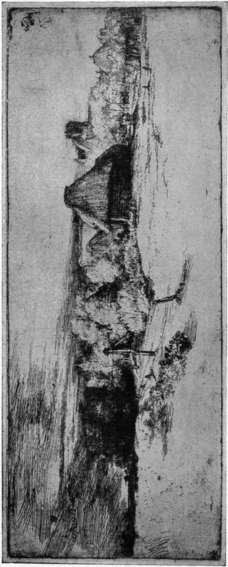 244, III. LANDSCAPE WITH TREES, FARM BUILDINGS AND A TOWER. (1650.) B. 223. The two earlier states show the tower surmounted by a. cupola, which was burnished out to increase the concentration of the subject 244, III. LANDSCAPE WITH TREES, FARM BUILDINGS AND A TOWER. (1650.) B. 223. The two earlier states show the tower surmounted by a. cupola, which was burnished out to increase the concentration of the subject