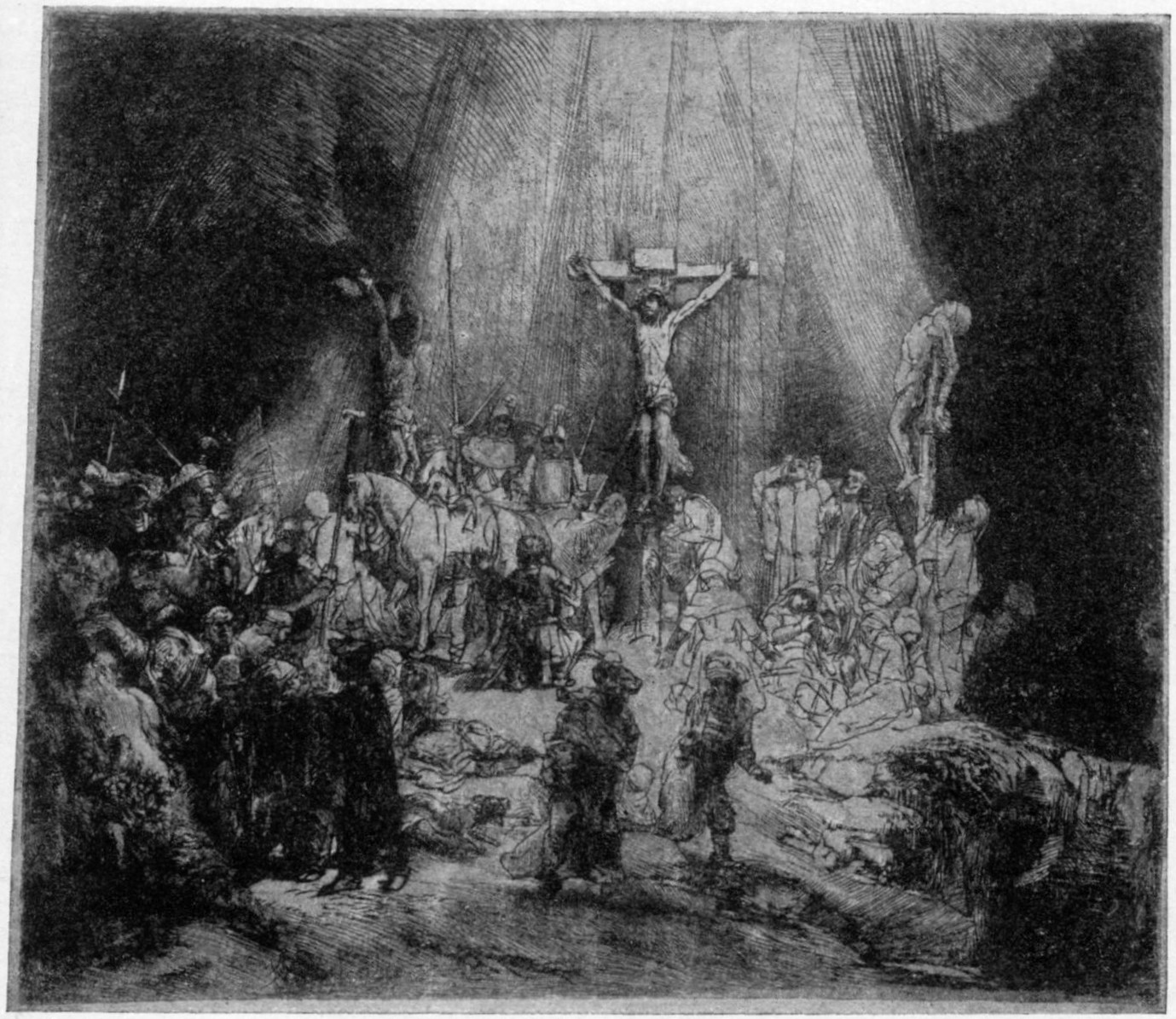 270, I. THE THREE CROSSES. 1653. B. 78. First state 270, I. THE THREE CROSSES. 1653. B. 78. First state